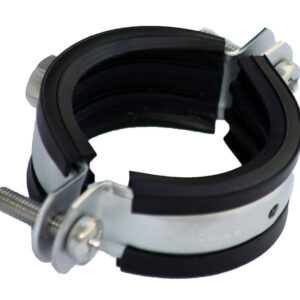 Pipe clamps made of steel with rubber lining