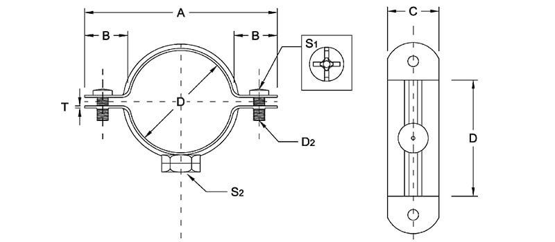 Pipe clamps (for all type of pipes) Type 300