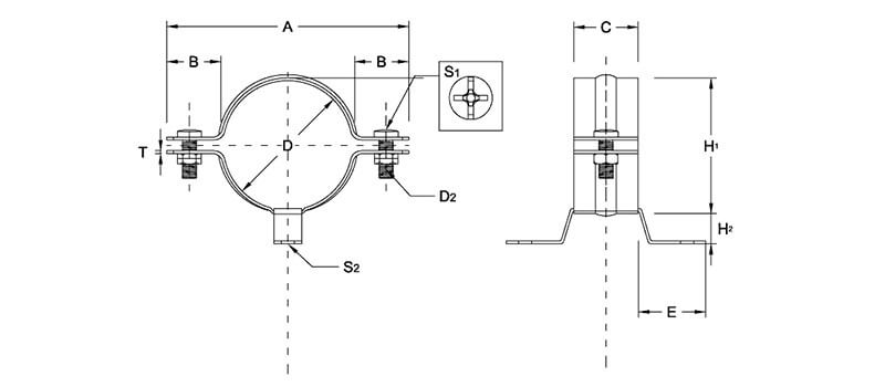 Chimney pipe clamps (for concrete pipes) Type 260